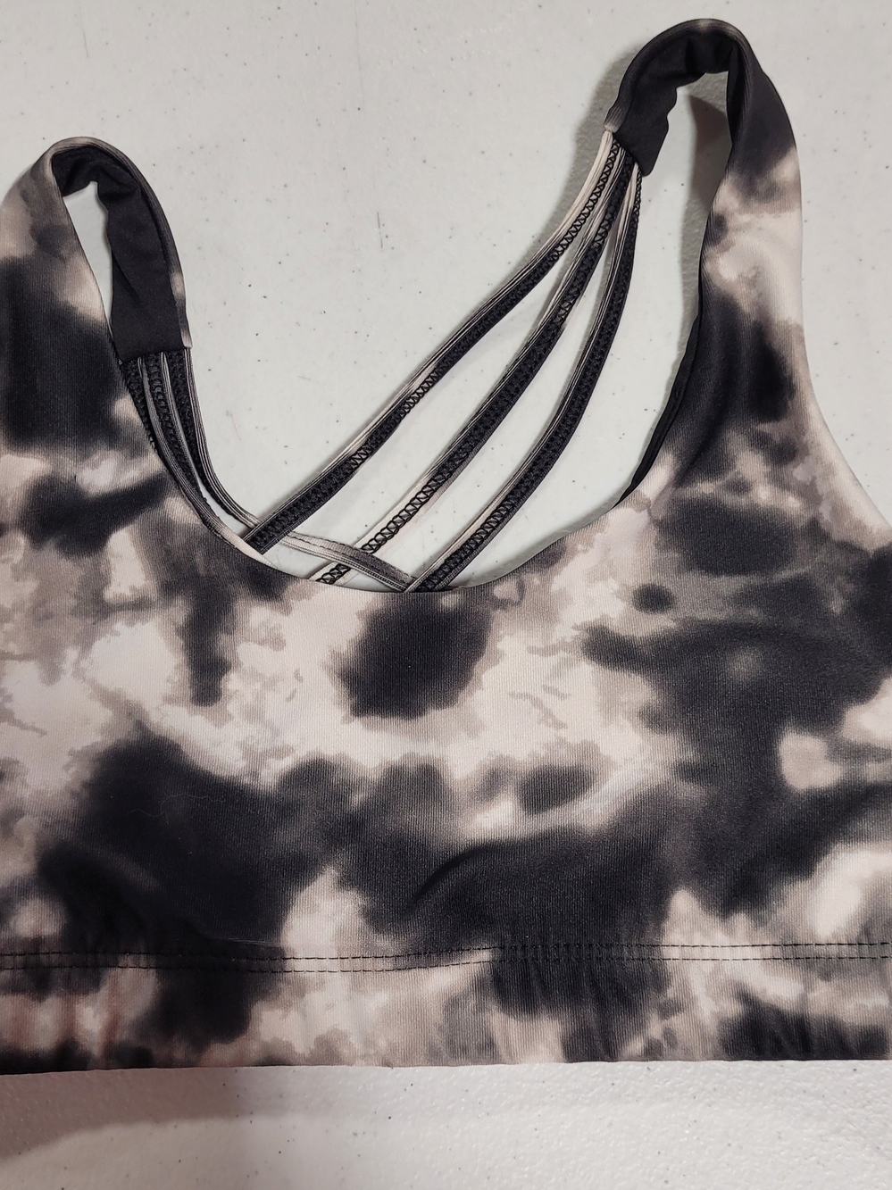 Mossimo Supply Co. Tie-Dye Sports Bra in Black and Cream